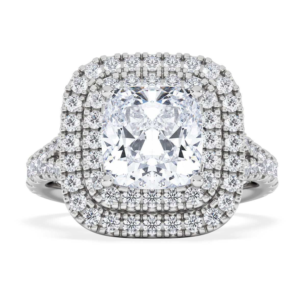 Anastasia Lab Diamond Halo Engagement Ring in Platinum 2.70ct F/VS1