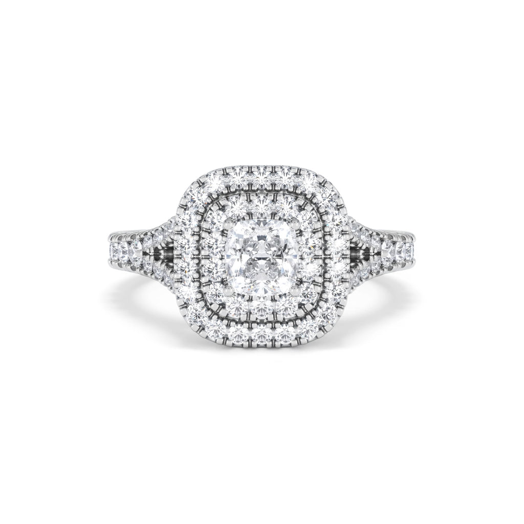 Anastasia Diamond Halo Engagement Ring in Platinum 1.30ct H/SI