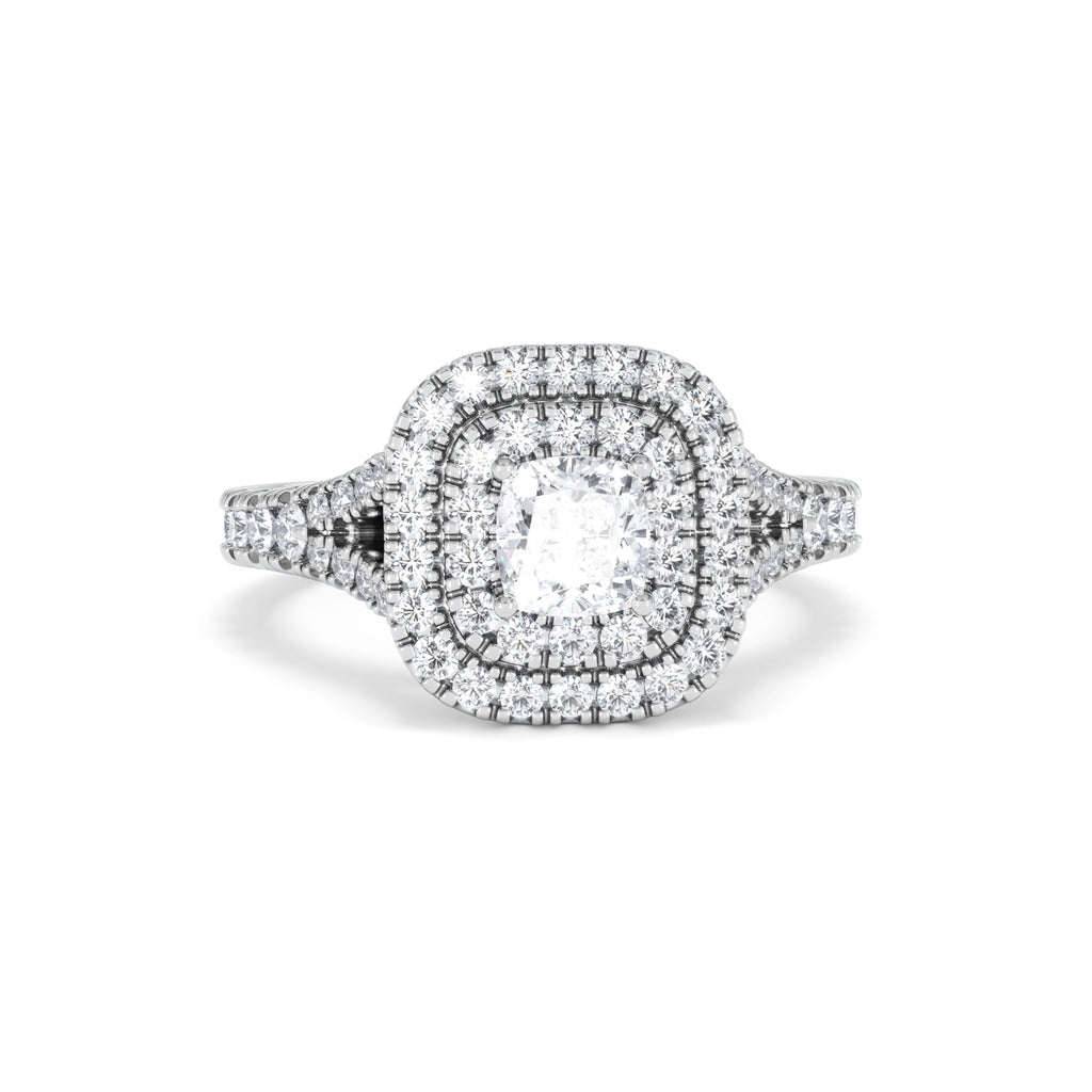 Anastasia Diamond Halo Engagement Ring in Platinum 1.30ct H/SI