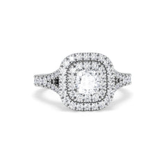 Anastasia Diamond Halo Engagement Ring in Platinum 1.30ct G/VS