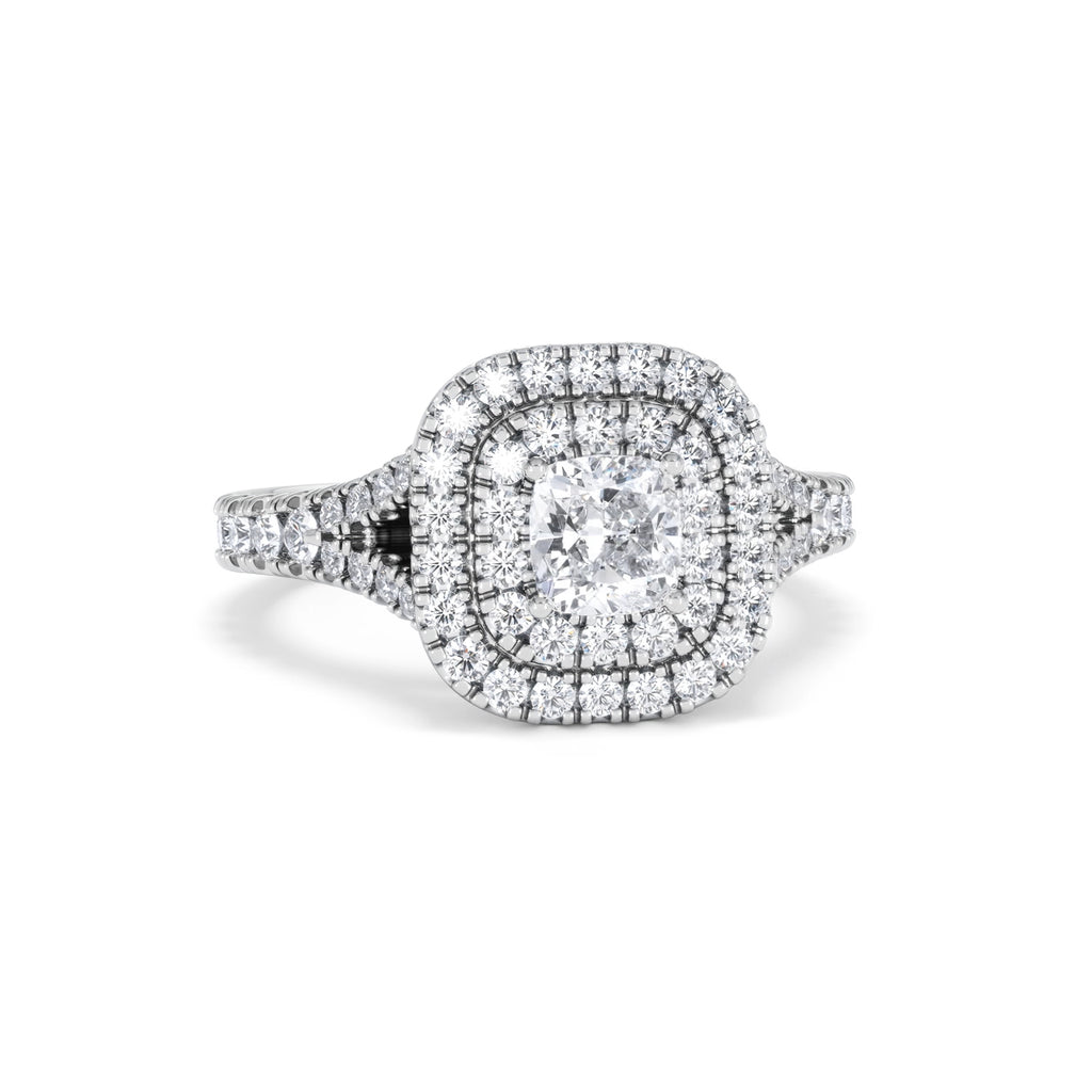 Anastasia Diamond Halo Engagement Ring in Platinum 1.30ct G/VS