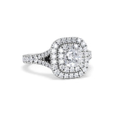 Anastasia Diamond Halo Engagement Ring in Platinum 1.30ct G/VS