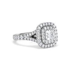 Anastasia Diamond Halo Engagement Ring in Platinum 1.30ct H/SI