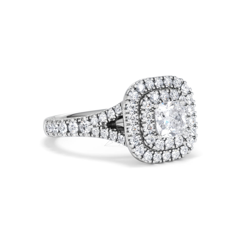 Anastasia Diamond Halo Engagement Ring in Platinum 1.30ct G/VS