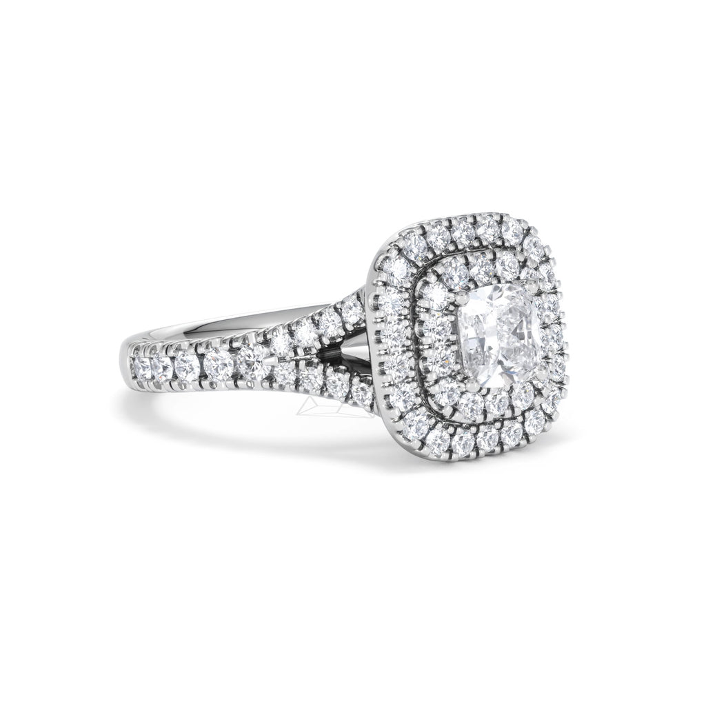 Anastasia Diamond Halo Engagement Ring in Platinum 1.30ct H/SI