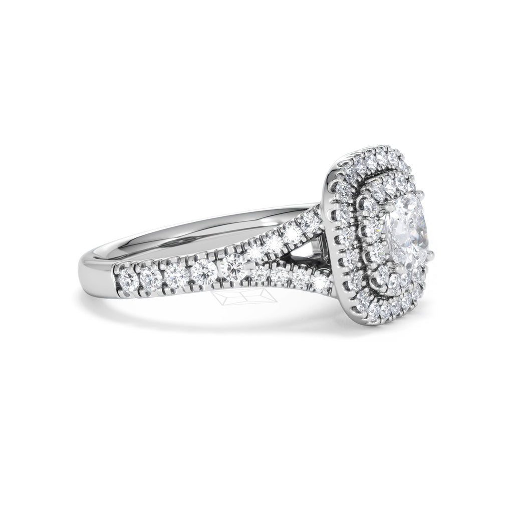 Anastasia Diamond Halo Engagement Ring in Platinum 1.30ct G/VS