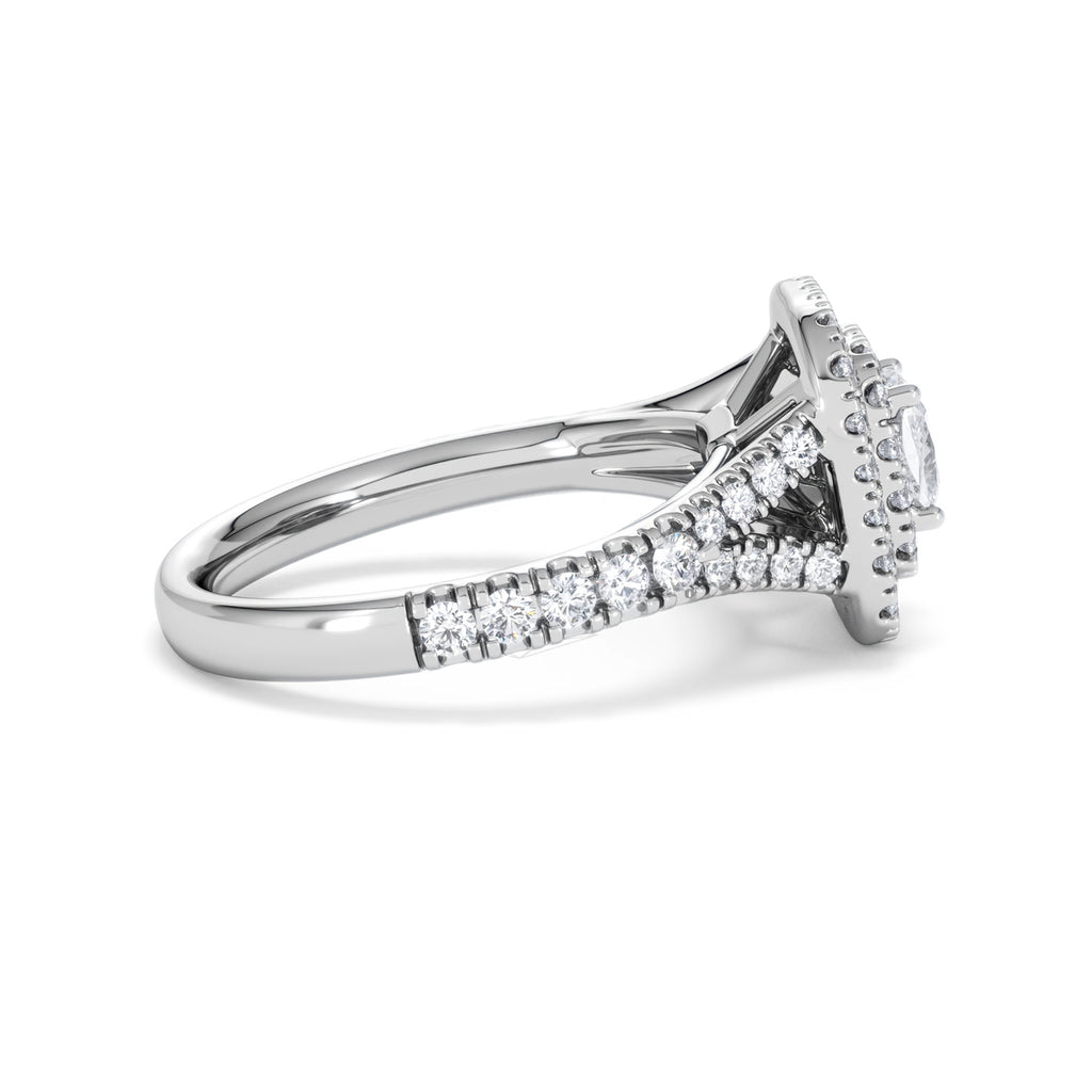 Anastasia Diamond Halo Engagement Ring in Platinum 1.30ct G/VS