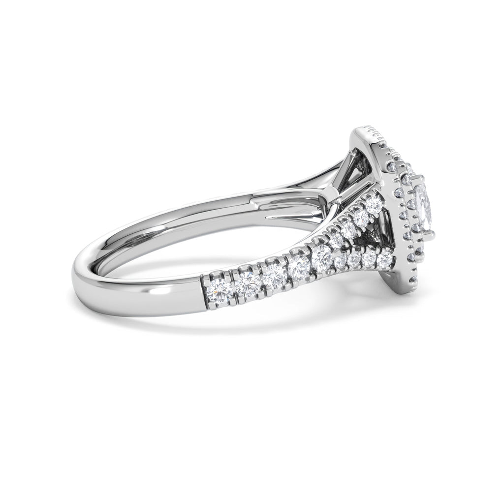 Anastasia Diamond Halo Engagement Ring in Platinum 1.30ct H/SI