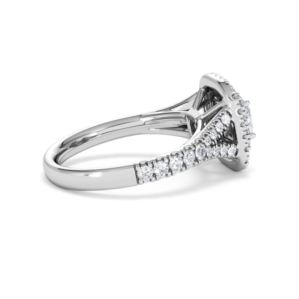 Anastasia Diamond Halo Engagement Ring in Platinum 1.30ct H/SI