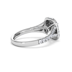 Anastasia Diamond Halo Engagement Ring 18K White Gold 1.30ct G/VS2