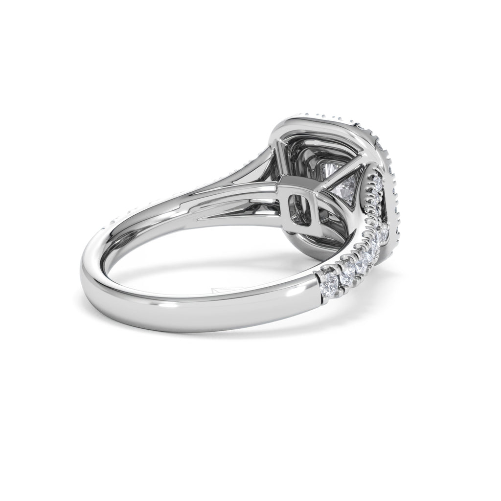 Anastasia Diamond Halo Engagement Ring 18K White Gold 1.30ct H/SI