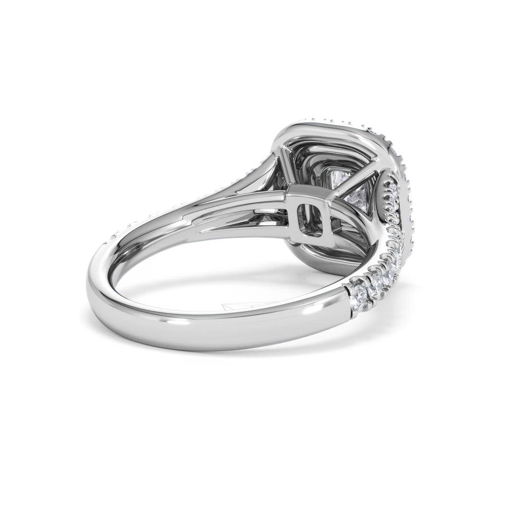 Anastasia Diamond Halo Engagement Ring 18K White Gold 1.30ct H/SI