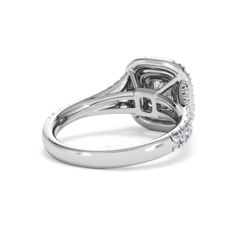 Anastasia Diamond Halo Engagement Ring 18K White Gold 1.30ct G/VS2
