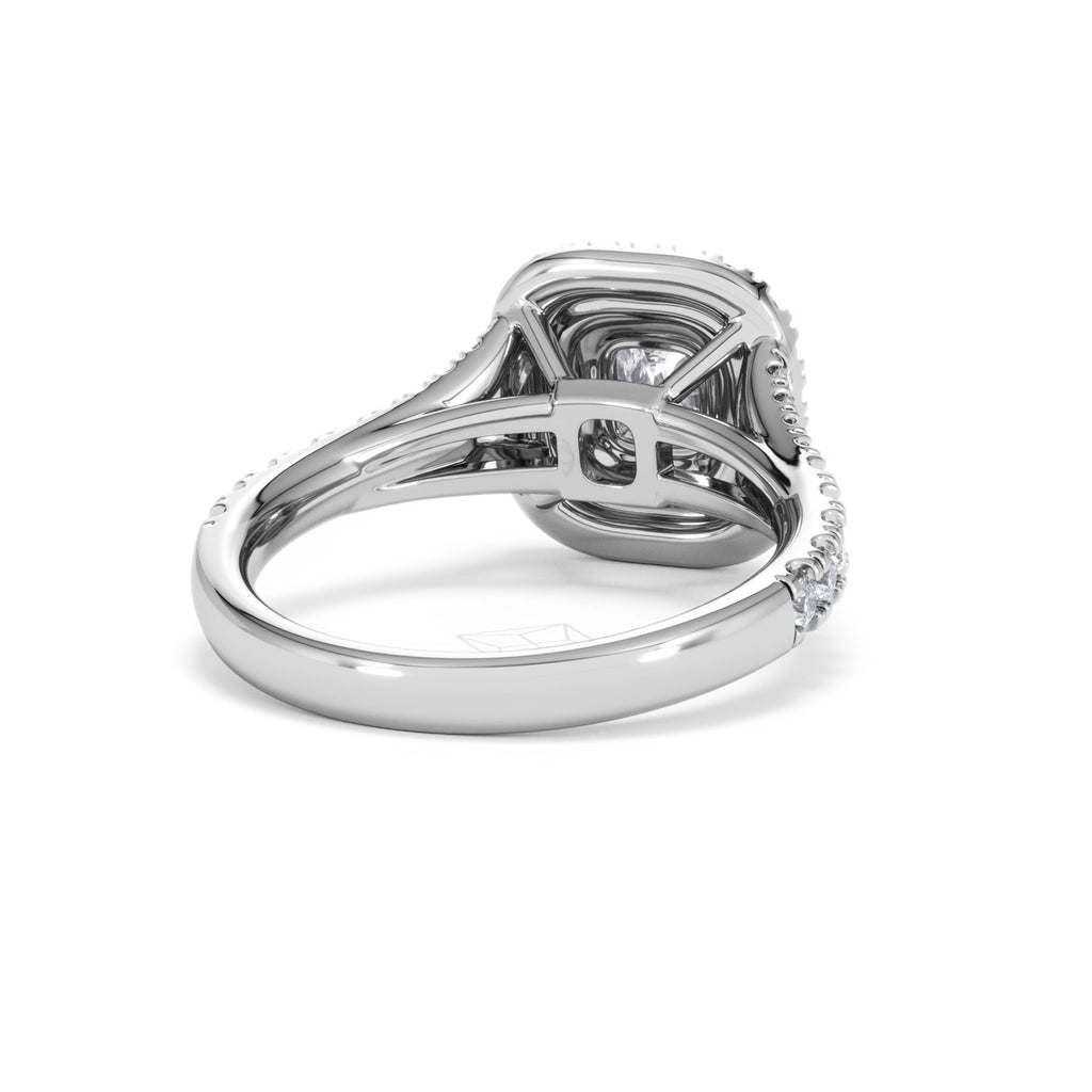 Anastasia Diamond Halo Engagement Ring 18K White Gold 1.30ct G/VS2
