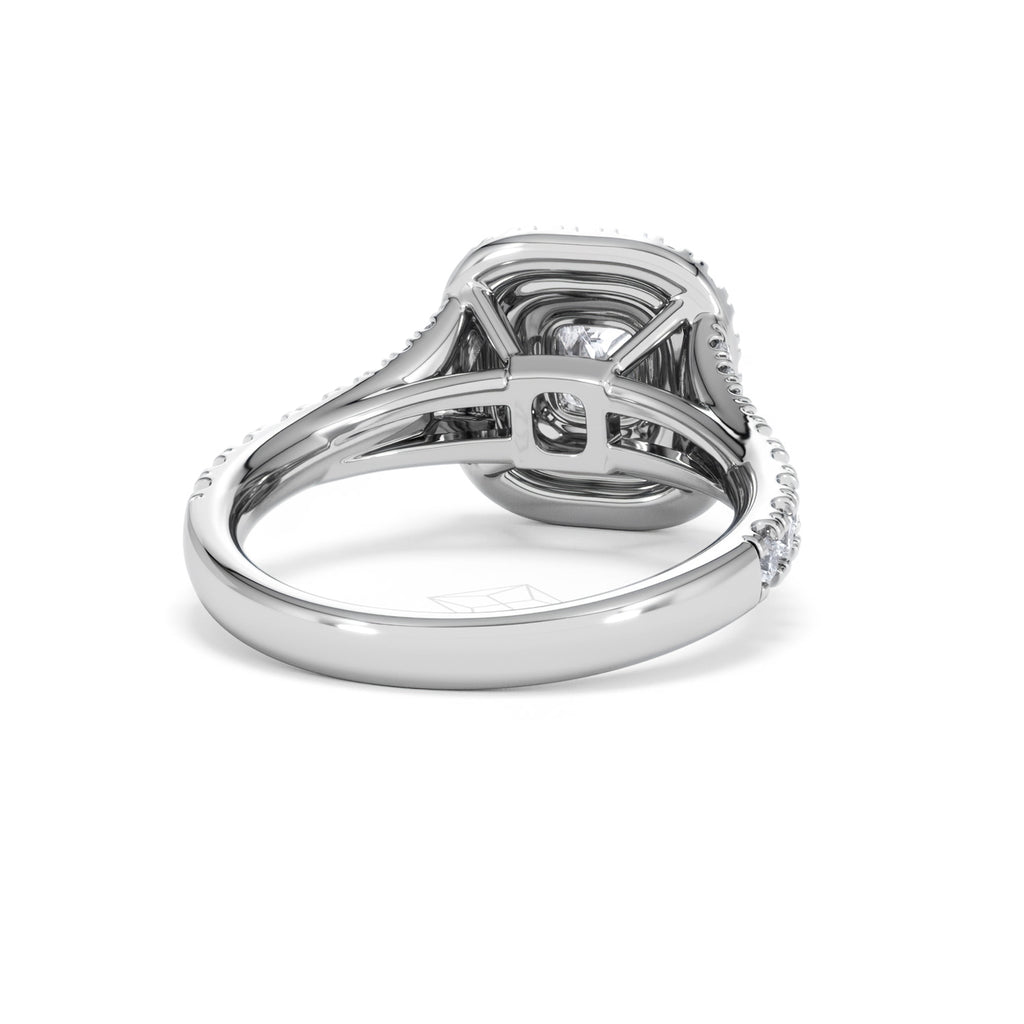 Anastasia Diamond Halo Engagement Ring 18K White Gold 1.30ct G/VS2