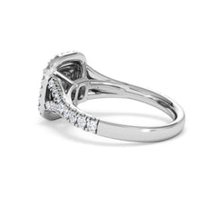 Anastasia Diamond Halo Engagement Ring 18K White Gold 1.30ct H/SI
