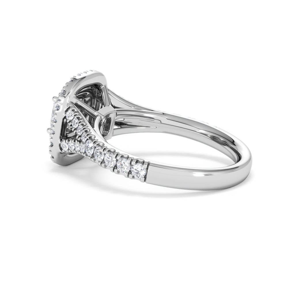 Anastasia Diamond Halo Engagement Ring in Platinum 1.30ct G/VS