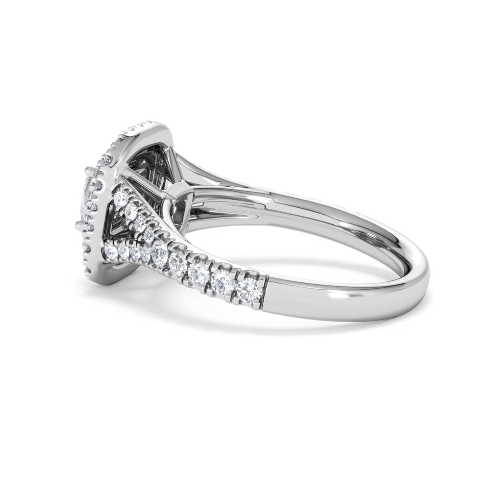 Anastasia Diamond Halo Engagement Ring 18K White Gold 1.30ct H/SI