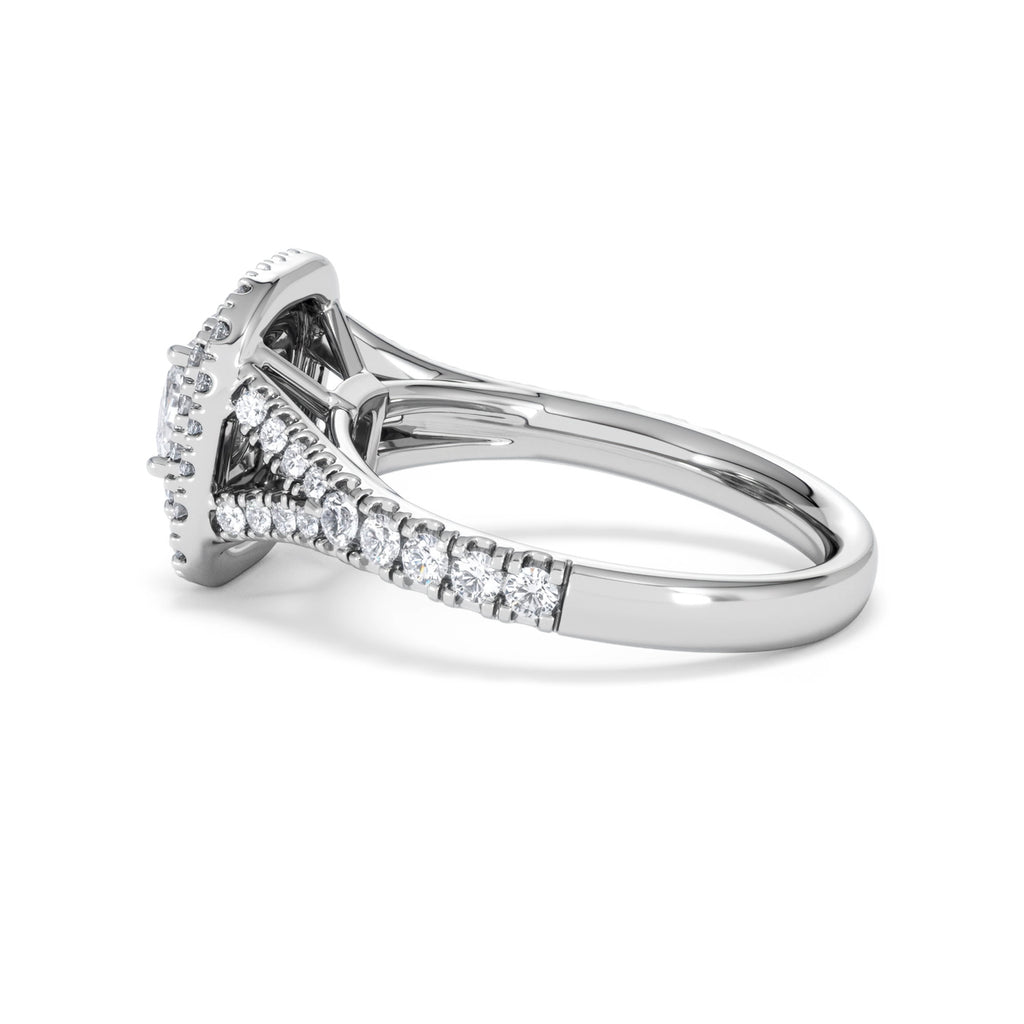 Anastasia Diamond Halo Engagement Ring in Platinum 1.30ct H/SI