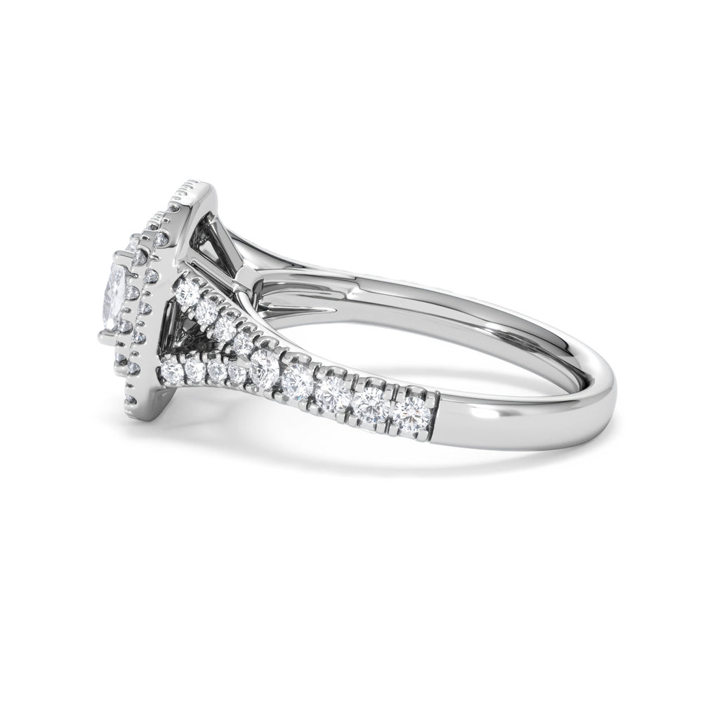Anastasia Diamond Halo Engagement Ring in Platinum 1.30ct G/VS