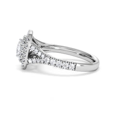 Anastasia Diamond Halo Engagement Ring in Platinum 1.30ct G/VS