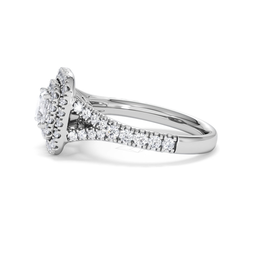 Anastasia Diamond Halo Engagement Ring 18K White Gold 1.30ct G/VS2