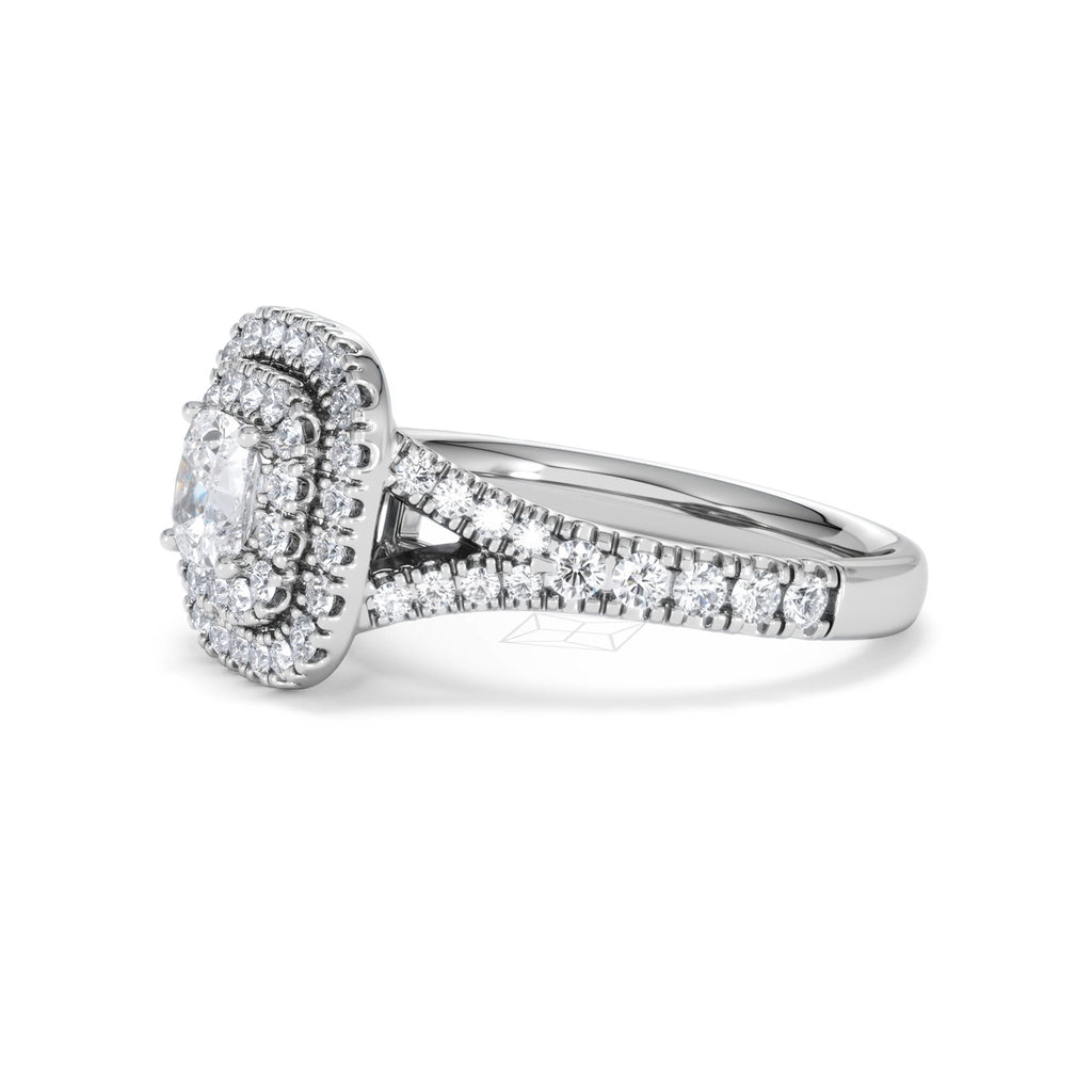 Anastasia Diamond Halo Engagement Ring in Platinum 1.30ct H/SI