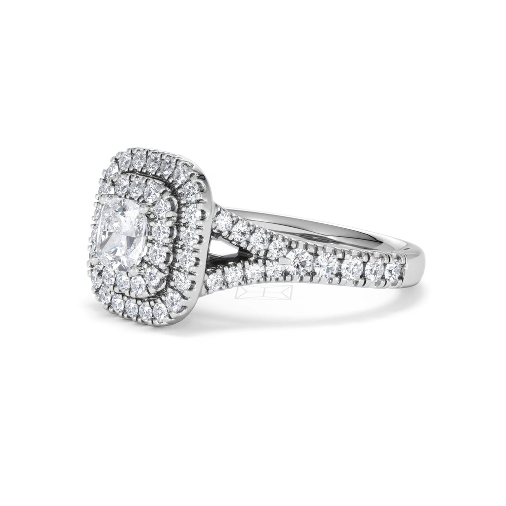 Anastasia Diamond Halo Engagement Ring in Platinum 1.30ct H/SI