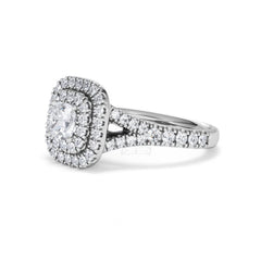 Anastasia Diamond Halo Engagement Ring in Platinum 1.30ct H/SI