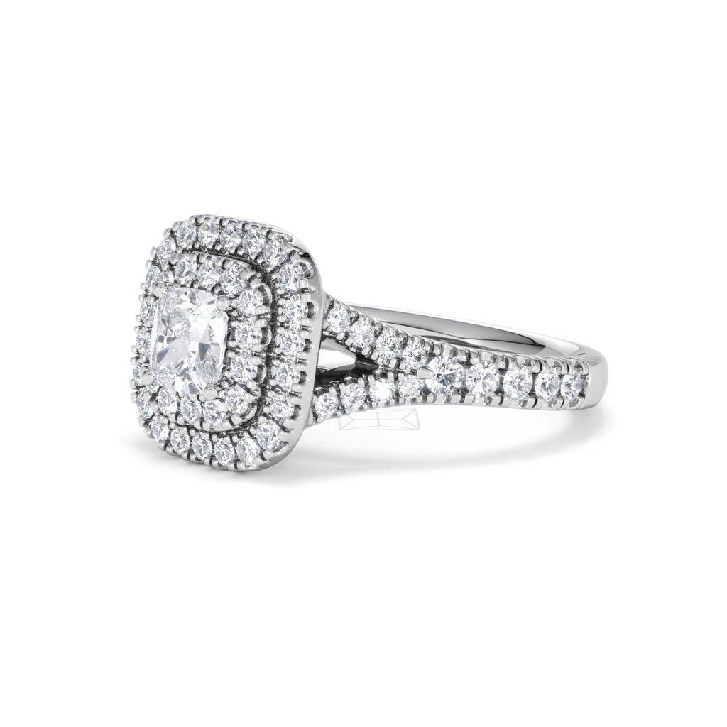 Anastasia Diamond Halo Engagement Ring in Platinum 1.30ct G/VS