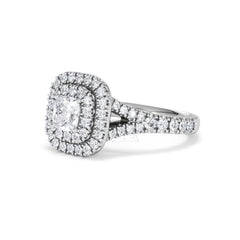 Anastasia Diamond Halo Engagement Ring in Platinum 1.30ct G/VS