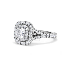 Anastasia Diamond Halo Engagement Ring in Platinum 1.30ct G/VS