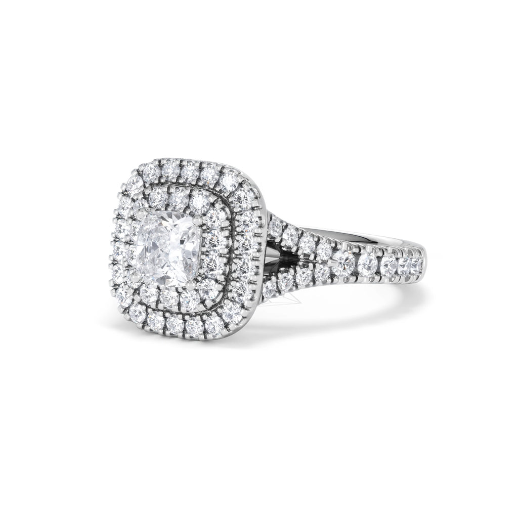Anastasia Diamond Halo Engagement Ring in Platinum 1.30ct H/SI