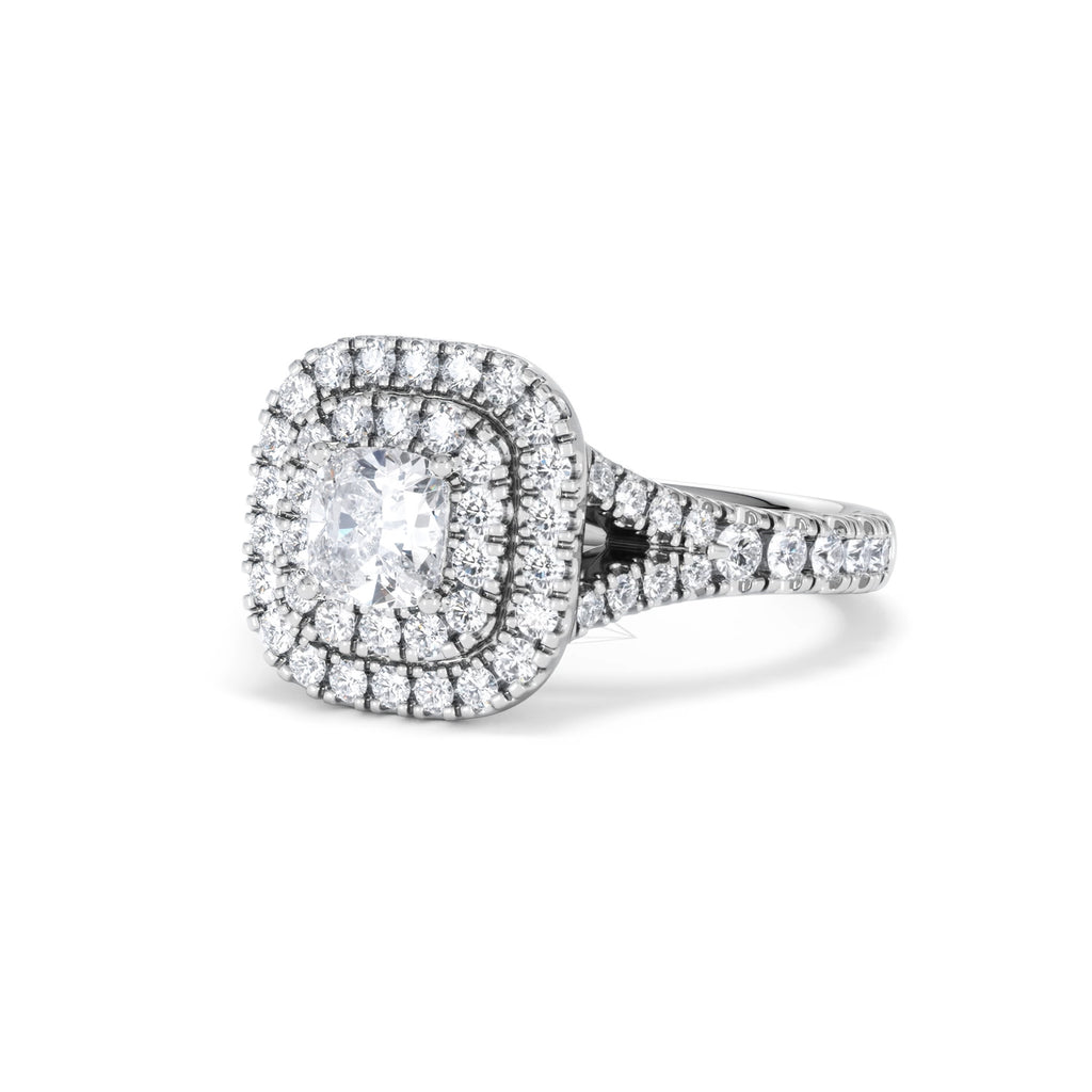 Anastasia Diamond Halo Engagement Ring in Platinum 1.30ct H/SI