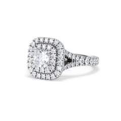 Anastasia Diamond Halo Engagement Ring in Platinum 1.30ct G/VS