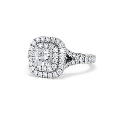 Anastasia Diamond Halo Engagement Ring in Platinum 1.30ct G/VS