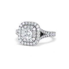 Anastasia Diamond Halo Engagement Ring in Platinum 1.30ct G/VS