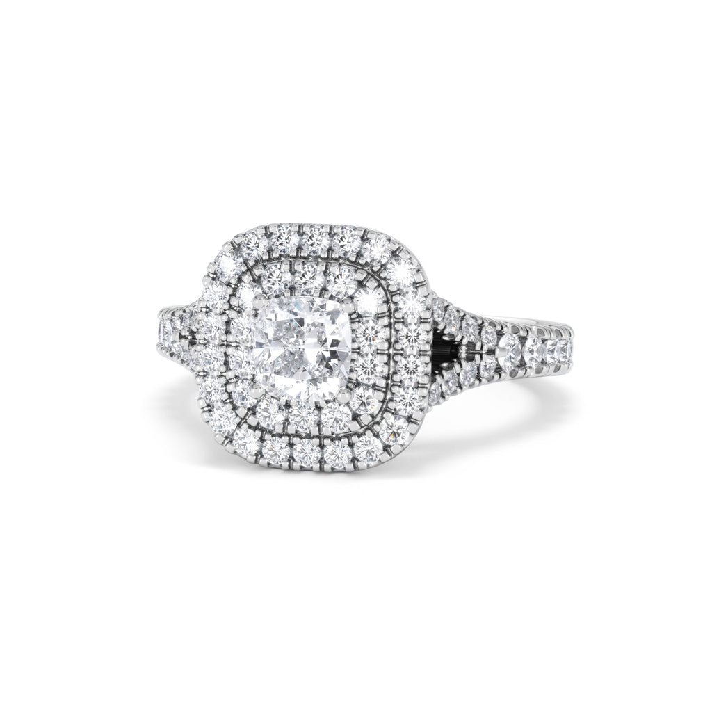 Anastasia Diamond Halo Engagement Ring in Platinum 1.30ct G/VS