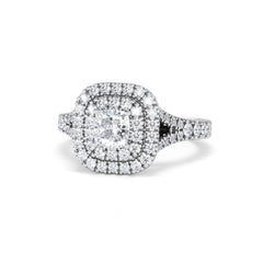 Anastasia Diamond Halo Engagement Ring in Platinum 1.30ct G/VS