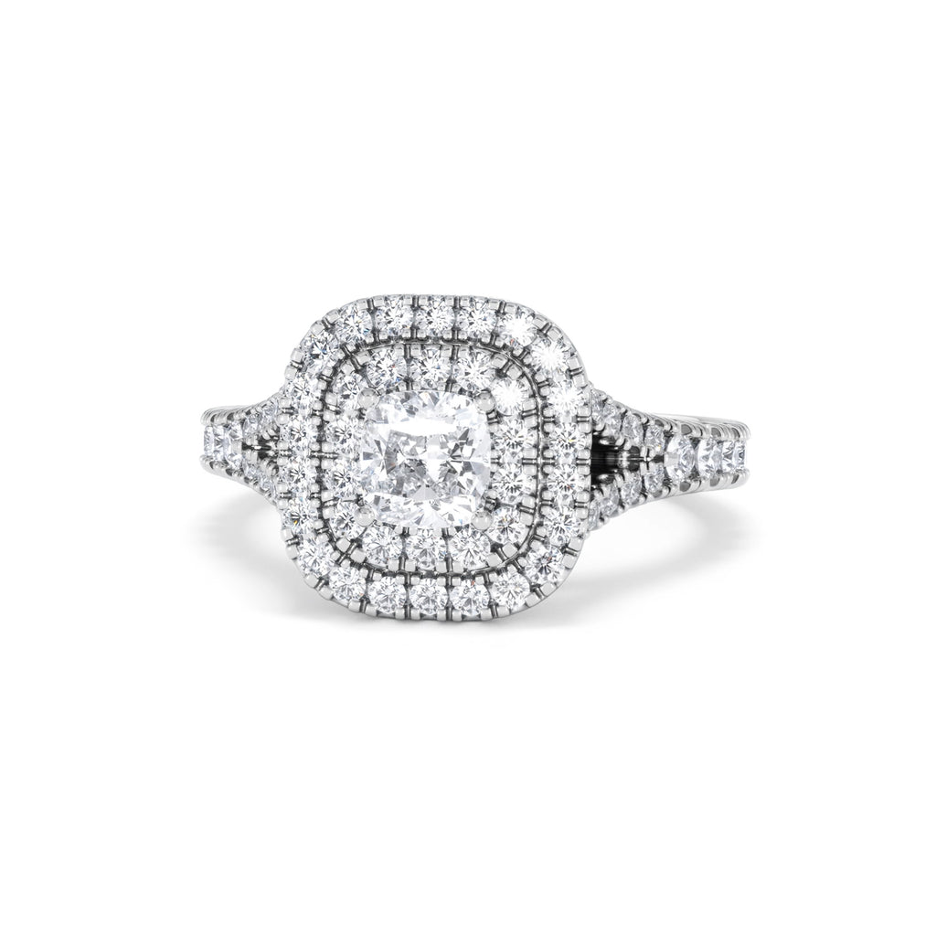 Anastasia Diamond Halo Engagement Ring in Platinum 1.30ct G/VS