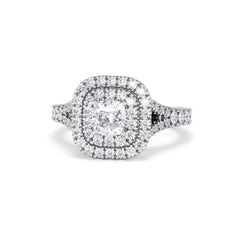 Anastasia Diamond Halo Engagement Ring in Platinum 1.30ct G/VS