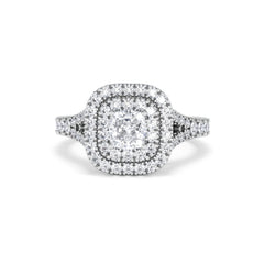 Anastasia Diamond Halo Engagement Ring in Platinum 1.30ct H/SI
