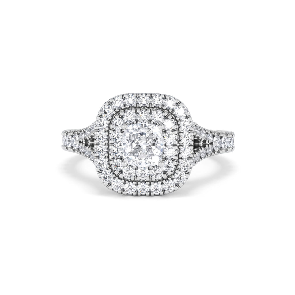 Anastasia Diamond Halo Engagement Ring in Platinum 1.30ct G/VS