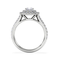 Anastasia Lab Diamond Halo Engagement Ring 18K White Gold 1.30ct F/VS1