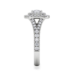 Anastasia Lab Diamond Halo Engagement Ring 18K White Gold 1.30ct F/VS1