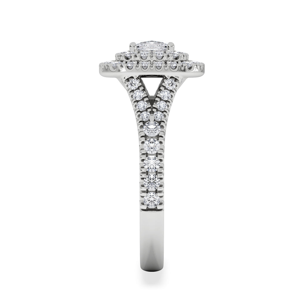 Anastasia Diamond Halo Engagement Ring in Platinum 1.30ct G/VS