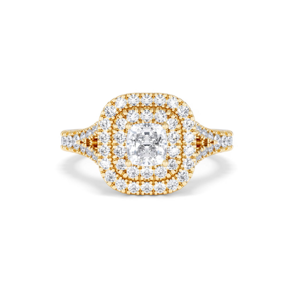 Anastasia Diamond Halo Engagement Ring in 18K Gold 1.30ct G/VS2