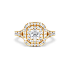 Anastasia Diamond Halo Engagement Ring in 18K Gold 1.30ct G/VS2