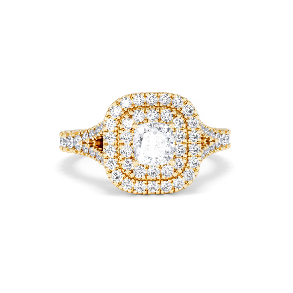 Anastasia Diamond Halo Engagement Ring in 18K Gold 1.30ct G/VS2