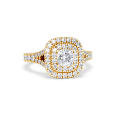 Anastasia Diamond Halo Engagement Ring in 18K Gold 1.30ct G/VS2